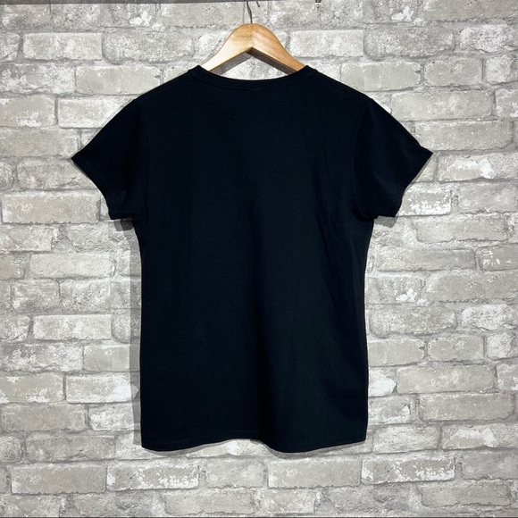 Breast Cancer Awareness Women's Large Short Sleeve Graphic Tee Black and Pink - Picture 2 of 5